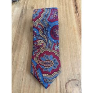 Robert Jensen Mens Paisley Silk Necktie Hand Sewn Made in Italy‎